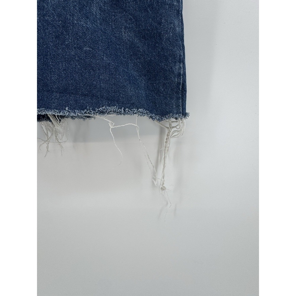 Levi'S Cropped Blue Denim Vest, Raw Hem, Chest Pockets, Honda Gold Wing Patch - Picture 6 of 13